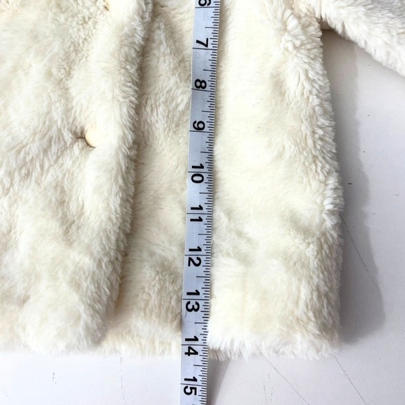 Janie and Jack White Sherpa Teddy Coat Girls 18–24 Months Double Breasted - Picture 9 of 9